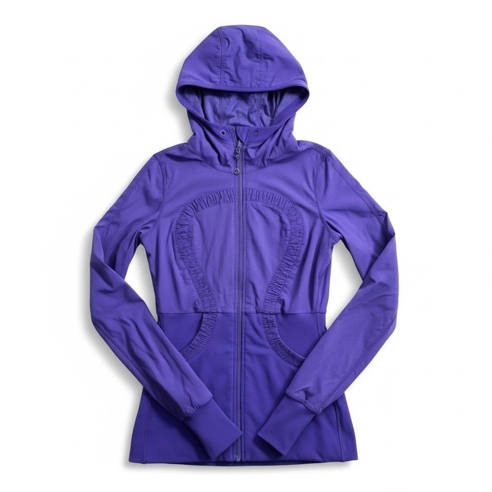 Lululemon Dance Studio Jacket III Womens 6 Purple Ruched Hooded Full Zip